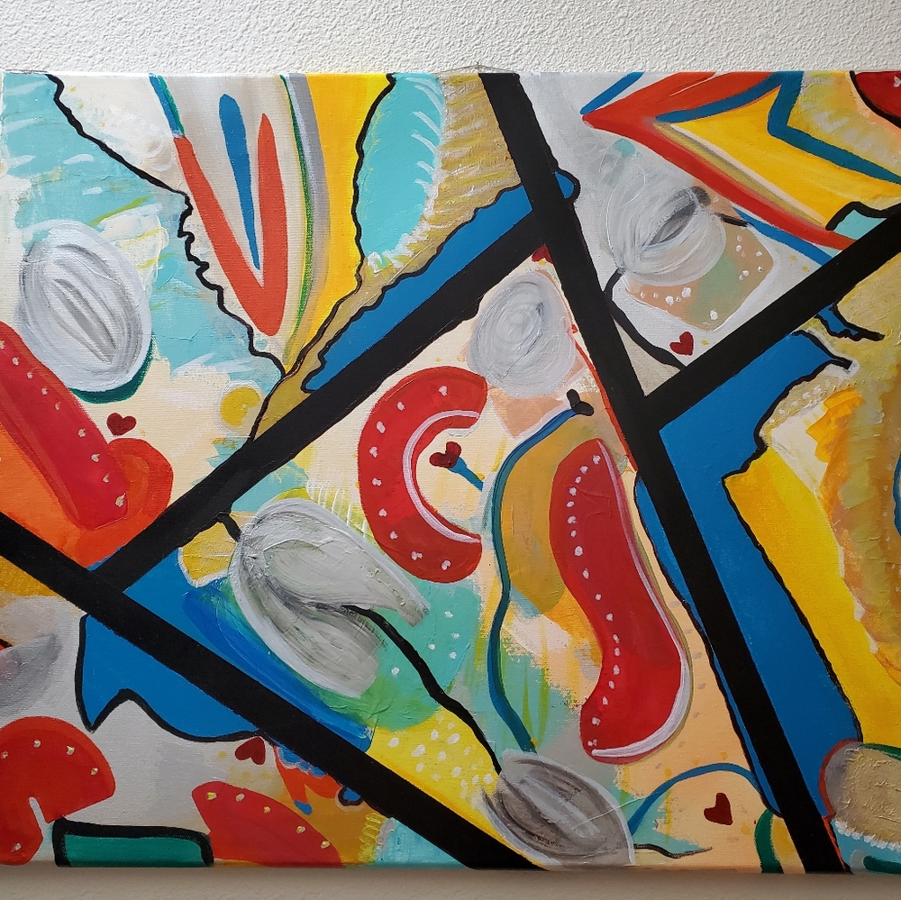 Abstract acrylic painting